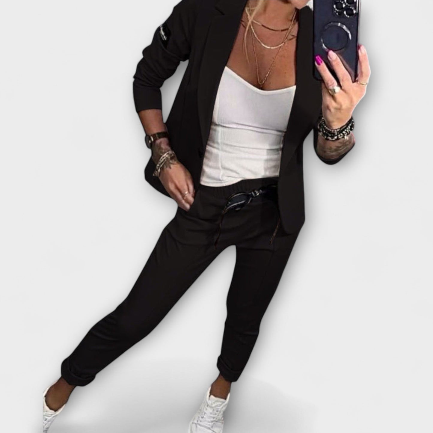 Vionne | Elegant Set of Top, Jacket, and Trousers