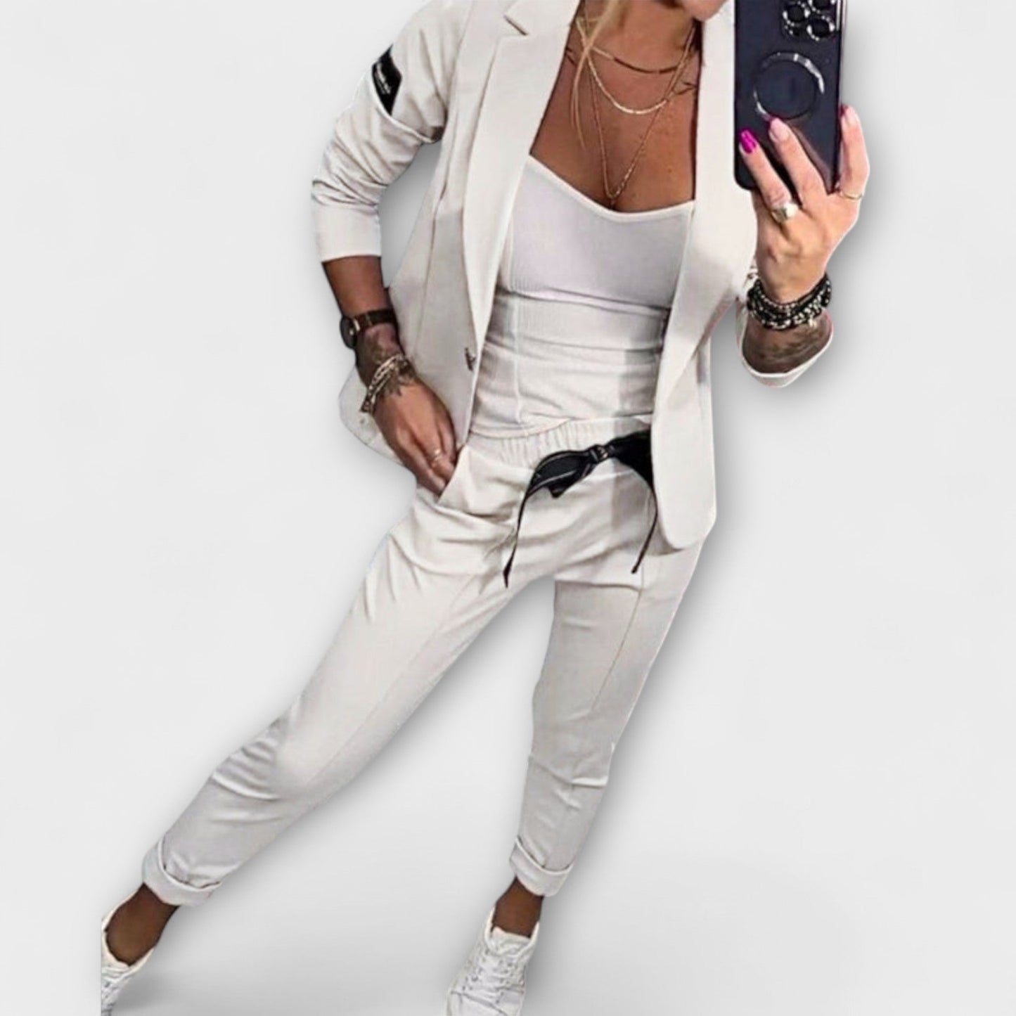 Vionne | Elegant Set of Top, Jacket, and Trousers