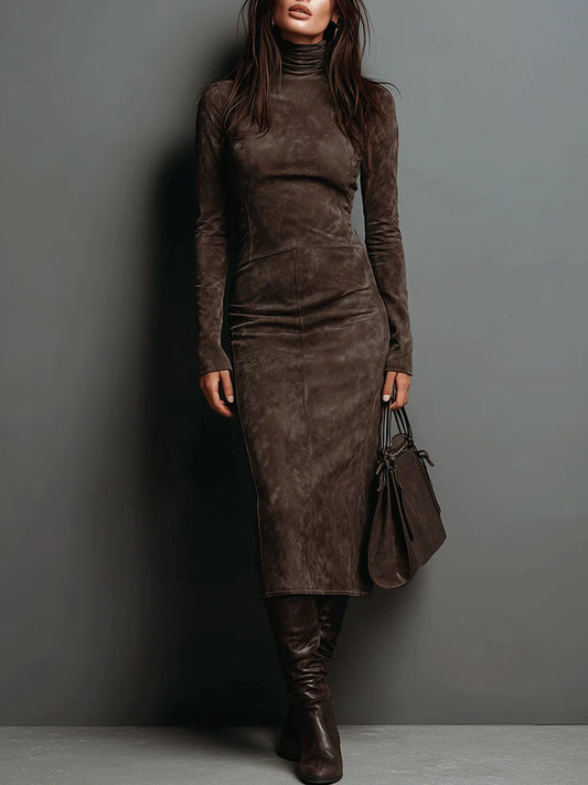 Eva | Luxe Suede Midi Dress